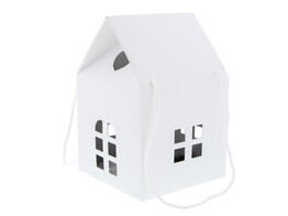 Huis  Fibra  H   30 cm met koord wit