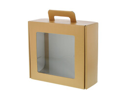 Windowbox with handle Gourmet 22 x 8 5 x 20 cm Fibra and PLA gold