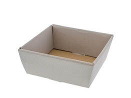 Vierkant bakje Linea bodem 17 x 17 cm taupe