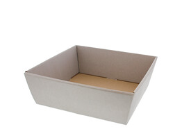 Vierkant bakje Linea bodem 25 x 25 cm taupe