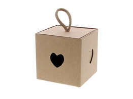 Hearted cube 8x8x8cm with inserting cube   cord  Avana  kraft