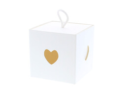Kubus 10x10x10cm hartjes  inschuifkubus   koord  White  wit
