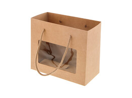 Shopper avec PLA fenetre  Avana  19 5 x 9 5 x 17 cm kraft