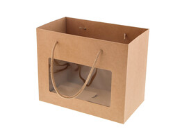 Shopper avec PLA fenetre  Avana  24 x 14 x 19 5 cm kraft