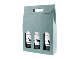 OTL Box fur 3 Flaschen  Matelasse  Eukalyptus