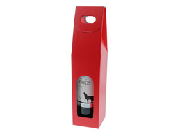 OTL Box fur 1 Flasche mit Fenster  Lino Rosso  rot