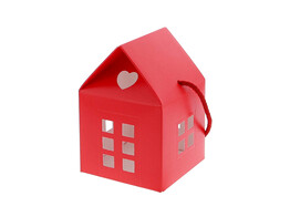 House  Lino Rosso  H   14 5 cm with cord red