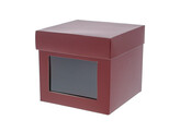 Cube avec fenetre 500 gr. bordeaux