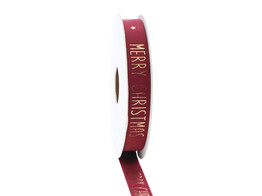 Band Samt Merry Christmas 15 mm x 5 m bordeauxrot 28