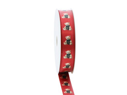 Satinband Christmas  Winter scene  Bar 15mm x 20m Farbe 120 rot
