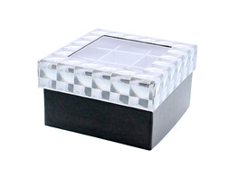  Hologram  cube box 2 floors with window silver-black