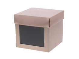 Cube with window 500 gr.  Lux  metallic copper