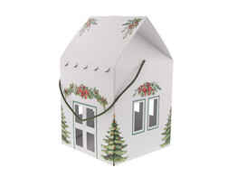 Haus  Christmas Charm  H   37 5 cm mit Kordel wei 