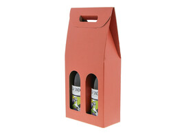Box  Seta  2 bottles terra cotta