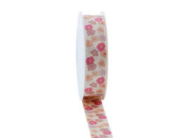 Lint Sunny Blossom 25mm x 18m roze - perzik kleur 231