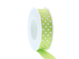 Ribbon polka dots 25mmx20m green