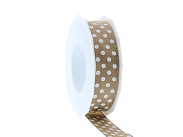 Rib.polka dots 25mmx20m taupe
