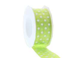 Ribbon polka dots 40mmx20m green