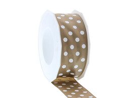 Rib. polka dots 40mmx20m taupe