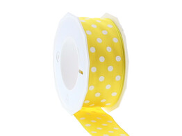 Ribbon polka dots 40mmx20m yellow