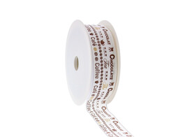 Ruban laitonne  Goldy  chocolate-tea-coffee 25mm x 20m couleur 140