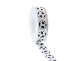 Satin ribbon  Football  25mmx20m color 140 white