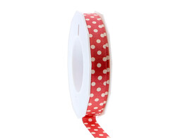 Satin ribbon  Dots  15mmx20m rust