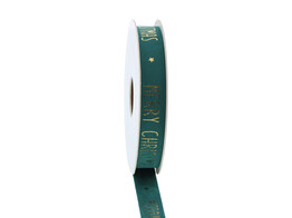 Band Samt Merry Christmas 15 mm x 5 m petroleum 48