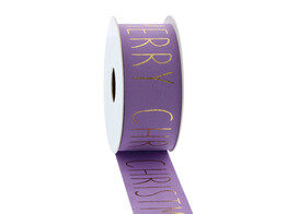 Band Samt Merry Christmas 40 mm x 5 m lavendel 35
