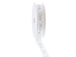 Lint met ijzerdraad  Tree-O Enjoy Winter  15mmx20m kleur 005 zilver
