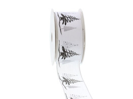Lint met ijzerdraad  Tree-O enjoy Winter  40mmx20m kleur 005 zilver