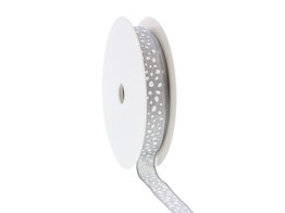 Wired ribbon  Snowball Puff  15mmx20m colour 005 grey