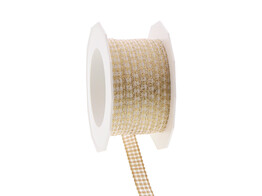 Ribbon Vichy metallic 10 mm x 20 m gold colour 634