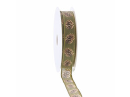 Ruban pomme de pin  Autumn fruit  15 mm x 20 m couleur 040 vert olive