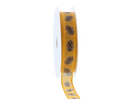 Ruban pomme de pin  Autumn fruit  15 mm x 20 m couleur 250 ocre