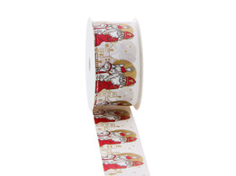 Wired ribbon Saint  Wave  and horse 40mm x 20m 140 white