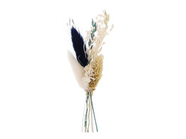 Trockenblumenstrau  10cm mit Klebestreifen dunkelblau - wei 