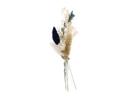 Trockenblumenstrau  15cm mit Klebestreifen dunkelblau - wei 