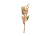 Bouquet fleurs sechees 15cm avec bande adhesive peche - vert