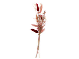 Boeket droogbloemen 30cm ardoise - rosa