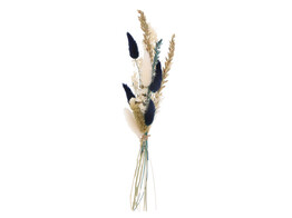 Boeket droogbloemen 30cm dunkelblau - wei 