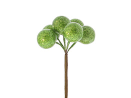Kerstbal op stick 20mm blinkend groen