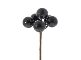 Kerstbal op stick 20mm blinkend zwart