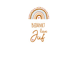OB Banner  Rainbow  BEDANKT lieve Juf maxi 50 x122 5 cm