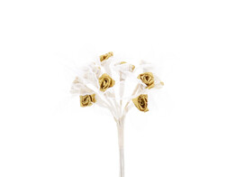 Blume 1642 Blutenblatter aus Tull gold/wei 