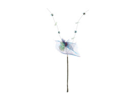 Voile Rose Perle mit Pailletten turkis Farbe