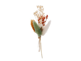 Bouquet dried flowers 10cm with adhesive strip orange - green