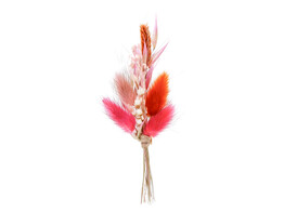 Bouquet dried flowers 10cm with adhesive strip orange - pink