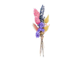 Trockenblumenstrau  15cm mit Klebestreifen gelb - rosa - lavendel