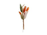 Bouquet fleurs sechees 15cm avec bande adhesive orange - vert